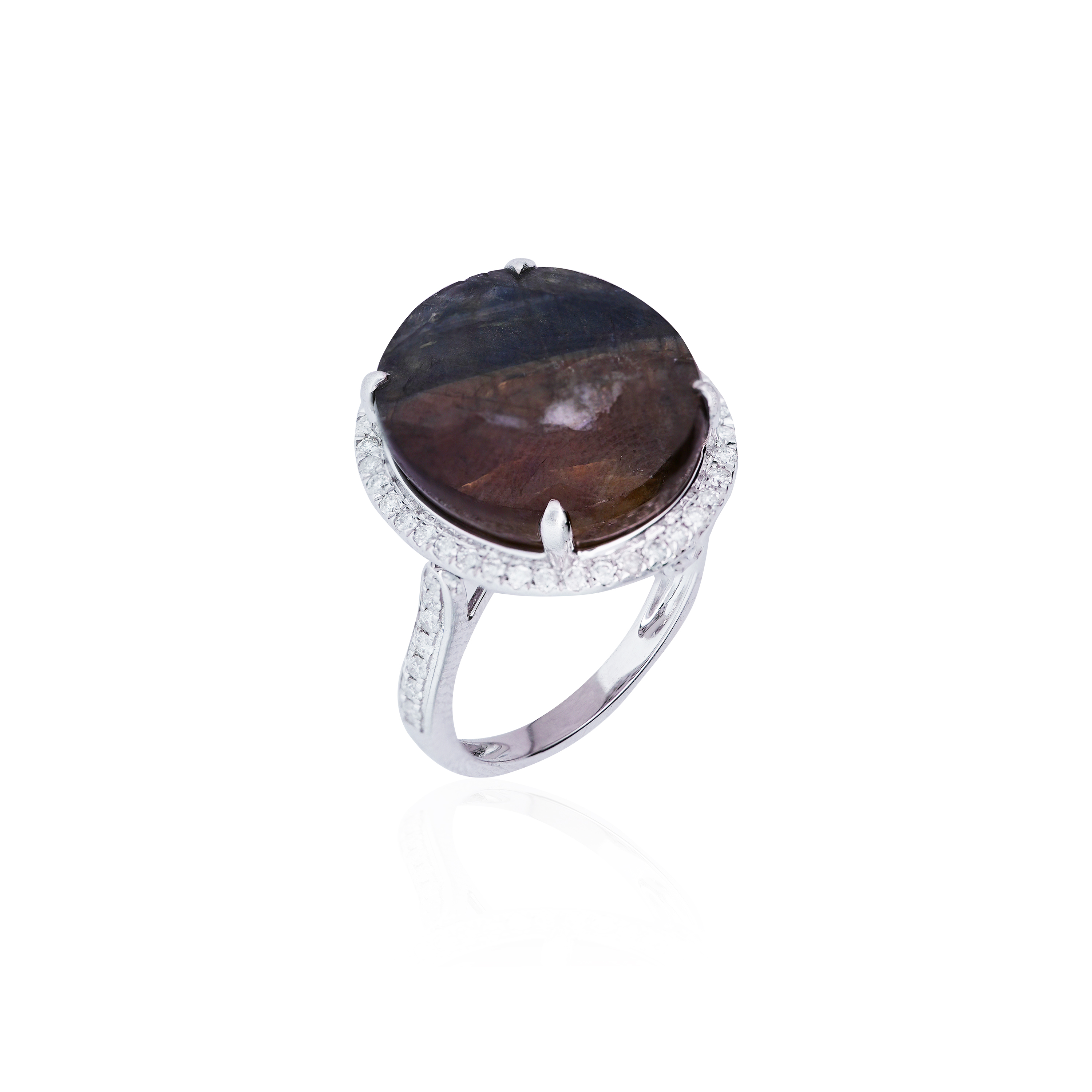 Assunta Gold Sheen Sapphire Convertible Ring / Pendant